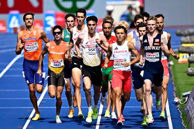 European Athletics Championships Birmingham 2026 - day 5 BIRMINGHAM, ENGLAND - AUGUST 14 : Nillessen Stefan (NED), Verheyden Ruben (BEL), Sisk Pieter (BEL), Anselmini Paul (FRA) in action during the 1500m Men Round 1 Heat 1 on day 5 of the Birmingham 2026 European Athletics Championships on August 14, 2026 in Birmingham, England, 14 08 2026 Birmingham ENGLAND  Copyright: xTomasxSiskx