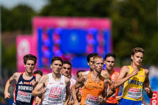 260814 Andreas Fjeld Halvorsen of Norway and Samuel Pihlström of Sweden competes in men s 1500 meter qualification during day 5 of the 2026 European Athletics Championships on August 14, 2026 in Birmingham. Photo: Mathias Bergeld BILDBYRAN kod MB MT1070 friidrott athletics friidrett friidrotts-em em friidretts-em 2026 european athletics championships day 5 bbeng sweden sverige norge norway *** August 14, 2026: Andreas Fjeld Halvorsen of Norway and Samuel Pihlström of Sweden compete in the men’s 1,500-meter qualifying round during Day 5 of the 2026 European Athletics Championships on August 14, 2026 in Birmingham. Photo by Mathias Bergeld, BILDBYRAN, code MB MT1070. track and field, athletics, friidrett, friidrotts EM, 2026 European Athletics Championships, Day 5, BBENG, Sweden, Norway  Copyright: MATHIASxBERGELD BB260814MB054