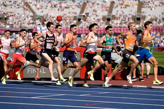 European Athletics Outdoor Championships 2026 - Day 5 Birmingham, England 20260814. Andreas Fjeld Halvorsen in the men s 1500 meters trial during the European Athletics Championships 2026 at Alexander Stadium in Birmingham on Friday. Photo: Beate Oma Dahle NTB Birmingham England EDITORIAL USE ONLY. RESTRICTED USE FOR BETTING COMPANIES Ref:_SPOaPB5VkC3_Rc.jpg *** 2026 European Athletics Outdoor Championships, Day 5, Birmingham, England, August 14, 2026. Andreas Fjeld Halvorsen in the men’s 1,500-meter trial during the 2026 European Athletics Championships at Alexander Stadium in Birmingham on Friday. Photo: Beate Oma Dahle, NTB, Birmingham, England. EDITORIAL USE ONLY. RESTRICTED USE FOR BETTING COMPANIES.  Copyright: xBeatexOmaxDahlex xNTBx