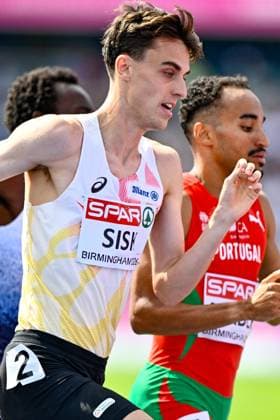 Belgian Pieter Sisk pictured in action during the 1500m race on the fifth day of the European Athletics Championships (August 10-18) in Birmingham, United Kingdom, on Friday 14 August 2026. ERICxLALMAND  x183357787x