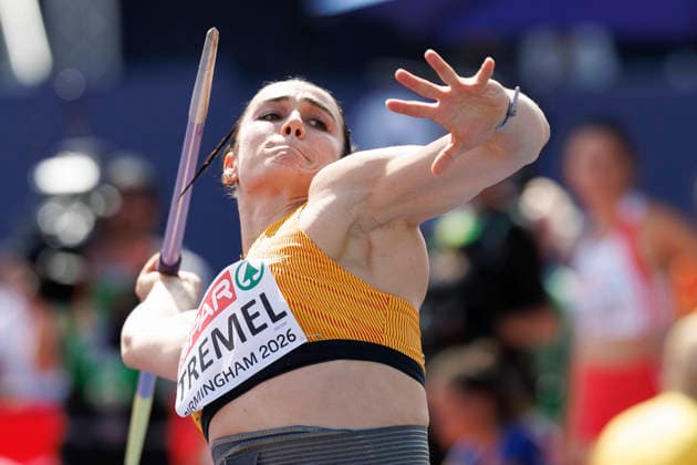 BIRMINGHAM, GREAT BRITAIN - AUGUST 14, 2026: Luisa TREMEL (GER Germany) competing in the javelin throw (Q) during the European Athletics Championships at Alexander Stadium on August 14, 2026 in Birmingham, Great Britain. Great Britain Copyright: xAxelxKohringx