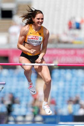 BIRMINGHAM, GREAT BRITAIN - AUGUST 14, 2026: Sophie WEIßENBERG (GER Germany) competing in the high jump of the decathlon during the European Athletics Championships at Alexander Stadium on August 14, 2026 in Birmingham, Great Britain. Great Britain Copyright: xAxelxKohringx