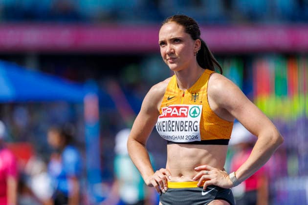 BIRMINGHAM, GREAT BRITAIN - AUGUST 14, 2026: Sophie WEIßENBERG (GER Germany) reacts in the high jump of the decathlon during the European Athletics Championships at Alexander Stadium on August 14, 2026 in Birmingham, Great Britain. Great Britain Copyright: xAxelxKohringx