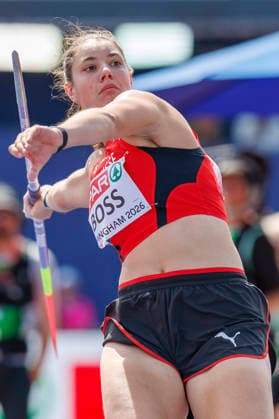 BIRMINGHAM, GREAT BRITAIN - AUGUST 14, 2026: Sabrina BOSS (SUI Switzerland) competing in the javelin throw (Q) during the European Athletics Championships at Alexander Stadium on August 14, 2026 in Birmingham, Great Britain. Great Britain Copyright: xAxelxKohringx