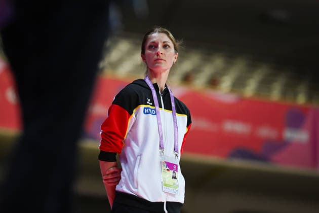 Camilla Pfeffer (Cheftrainerin Gruppe Deutschland) Weltmeisterschaften Rhythmische Sportgymnastik - Podiumstraining 14.08.2026 Weltmeisterschaften Rhythmische Sportgymnastik - Podiumstraining 14.08.2026, Frankfurt *** Camilla Pfeffer, Head Coach of the German Team, Rhythmic Gymnastics World Championships, Podium Training, August 14, 2026, Rhythmic Gymnastics World Championships, Podium Training, August 14, 2026, Frankfurt Copyright: xEibner-Pressefoto xHoepnerx EP_PHR