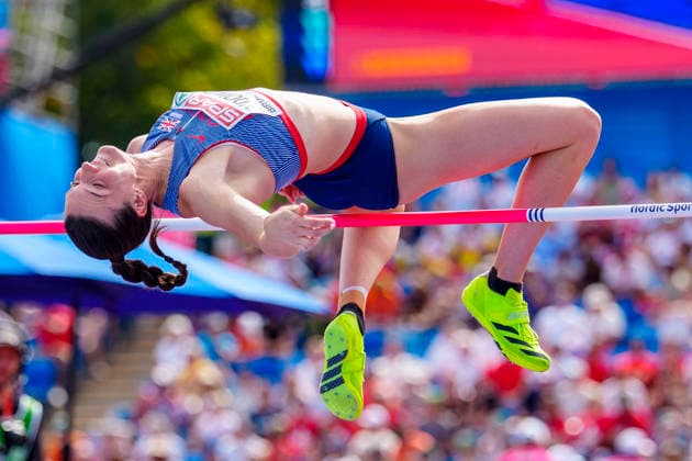 BIRMINGHAM, GREAT BRITAIN - AUGUST 14, 2026 : Jade O’DOWDA (GBR Great Britain) competing in the high jump in the heptathlon during the European Athletics Championships at Alexander Stadium on August 14, 2026 in Birmingham, Great Britain. Great Britain Copyright: xLeahxKohringx