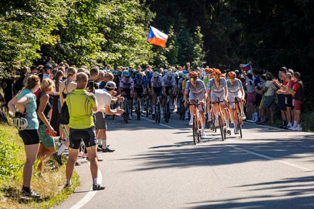 Cyclists of the Netcompany INEOS team are in the lead druring the second stage of the Czech Tour 2026 cycling race Mlada Boleslav - Jested, on August 14, 2026, Liberec, Czech Republic. (CTKxPhoto RadekxPetrasek) CTKPhotoP2026081405749  CTKPhotoP2026081405749