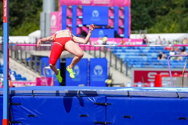 ATHLETICS - European Athletics Championships BIRMINGHAM,ENGLAND,14.AUG.26 - ATHLETICS - European Athletics Championships, high jump, women. Image shows Verena Mayr (AUT).  GEPAxpictures xRanjithxKumar