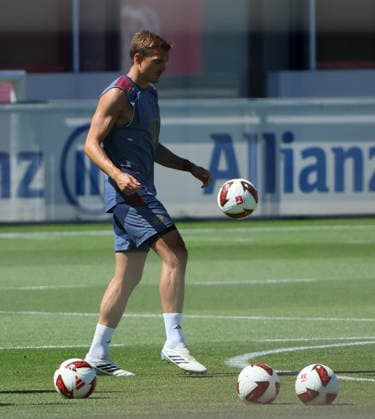 14.08.2026, FC Bayern Training, Saebenerstrasse Muenchen, Fussball, Muenchen, im Bild: Joao Palhinha (FC Bayern Muenchen) *** August 14, 2026, FC Bayern Training, Saebenerstrasse, Munich, Soccer, Sports, Munich, Pictured: Joao Palhinha, FC Bayern Munich