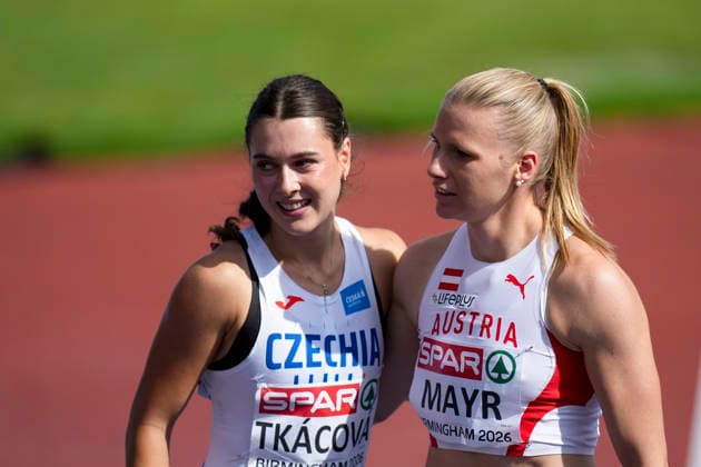 ATHLETICS - European Athletics Championships BIRMINGHAM,ENGLAND,14.AUG.26 - ATHLETICS - European Athletics Championships, 100m hurdles, Women. Image shows Verena Mayr (AUT).  GEPAxpictures xRanjithxKumar