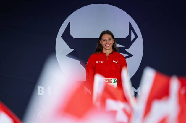 BIRMINGHAM, UNITED KINGDOM - AUGUST 14: Angelica Moser of Switzerland wins the Gold Medal in the Women s Pole Vault during the European Athletics Championships at Alexander Stadium on August 14, 2026 in Birmingham, United Kingdom. England United Kingdom Copyright: xBEAUTIFULxSPORTS TobiasxLacknerx