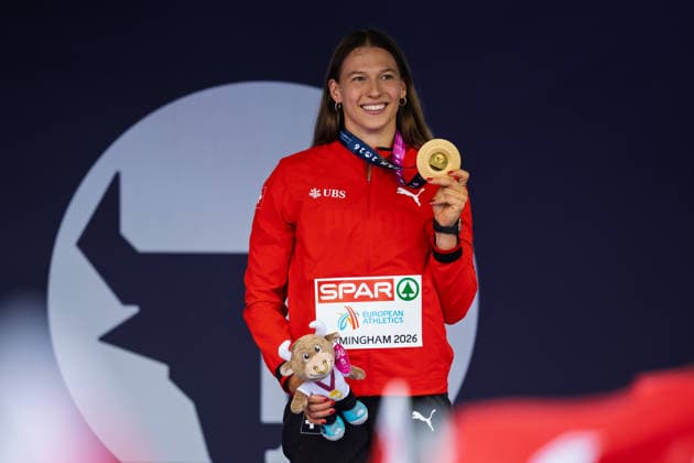 BIRMINGHAM, UNITED KINGDOM - AUGUST 14: Angelica Moser of Switzerland wins the Gold Medal in the Women s Pole Vault during the European Athletics Championships at Alexander Stadium on August 14, 2026 in Birmingham, United Kingdom. England United Kingdom Copyright: xBEAUTIFULxSPORTS TobiasxLacknerx