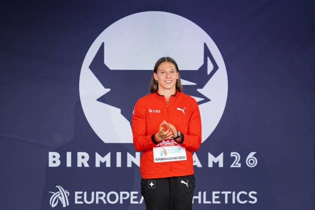 BIRMINGHAM, UNITED KINGDOM - AUGUST 14: Angelica Moser of Switzerland wins the Gold Medal in the Women s Pole Vault during the European Athletics Championships at Alexander Stadium on August 14, 2026 in Birmingham, United Kingdom. England United Kingdom Copyright: xBEAUTIFULxSPORTS TobiasxLacknerx