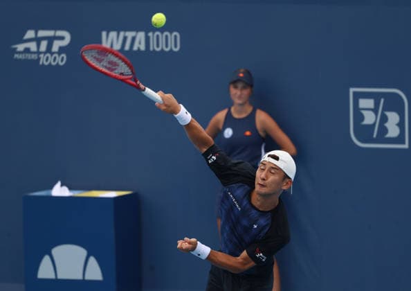 August 14, 2026, Mason, Ohio, USA: SHO SHIMABUKURU of Japan during the match against H. Hurkacz of Poland in the first round of tennis tournament WTA, Tennis Damen 1000 Cincinnati Open in Mason, USA. Shimabukuro lost 2:6, 4:6. Mason USA - ZUMAc278 20260814_zsp_c278_005 Copyright: xMarcinxCholewinskix