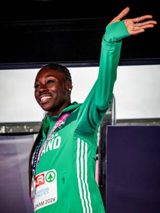 2026 European Athletics Championships, Alexander Stadium, Birmingham, England 14 8 2026 Women™s 200m Final Medal Ceremony Ireland™s Rhasidat Adeleke celebrates with her silver medal Rhasidat Adeleke celebrates with her silver medal 14 8 2026  Copyright: xx 0U6A4594