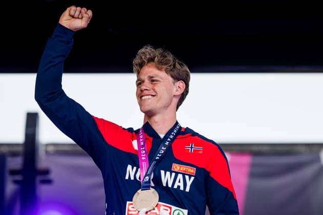 260814 Sander Aae Skotheim of Norway during the prize giving ceremony after men s decathlon during day 5 of the 2026 European Athletics Championships on August 14, 2026 in Birmingham. Photo: Mathias Bergeld BILDBYRAN kod MB MT1070 friidrott athletics friidrett friidrotts-em em friidretts-em 2026 european athletics championships day 5 bbeng *** August 14, 2026: Sander Aae Skotheim of Norway during the medal ceremony following the men’s decathlon on Day 5 of the 2026 European Athletics Championships on August 14, 2026 in Birmingham. Photo by Mathias Bergeld, BILDBYRAN, code MB MT1070. track and field, athletics, friidrett, friidrotts EM, 2026 European Athletics Championships, Day 5, BBENG  Copyright: MATHIASxBERGELD BB260814MB081