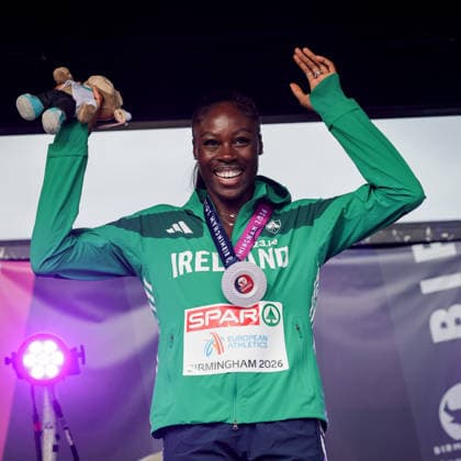 2026 European Athletics Championships, Alexander Stadium, Birmingham, England 14 8 2026 Women™s 200m Final Medal Ceremony Ireland™s Rhasidat Adeleke celebrates with her silver medal Rhasidat Adeleke celebrates with her silver medal 14 8 2026  Copyright: xx 0U6A4601