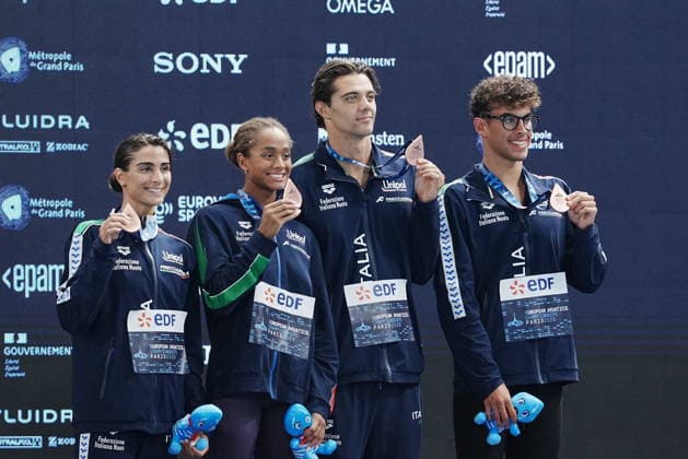 Italy medal bronze to European Swimming Championships Paris 2026, Paris - final 4x100 medley relay final (D Alberto LaPresse)  Copyright: xD Alberto LaPressex