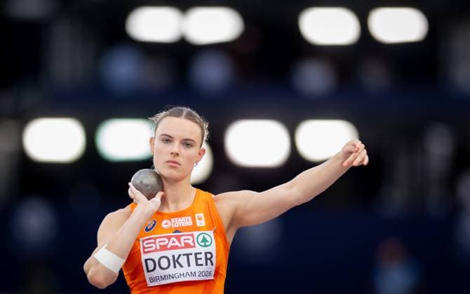 BIRMINGHAM - Sofie Dokter in action in the shot put of the heptathlon on the fifth day of the European Athletics Championships. IRIS VAN DEN BROEK ANP xVIxANPxSportx xxANPxIVx 565475443 originalFilename: 565475443.jpg