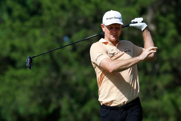MEMPHIS, TN - AUGUST 14: Justin Rose of England reacts to his tee shot on No. 7 during the second round of the FedEx St. Jude Championship, August 14, 2026, at TPC Southwind in Memphis, Tennessee. (Photo by Matthew Maxey Icon Sportswire) GOLF: AUG 14 PGA, Golf Herren FedEx St. Jude Championship EDITORIAL USE ONLY Icon260814033