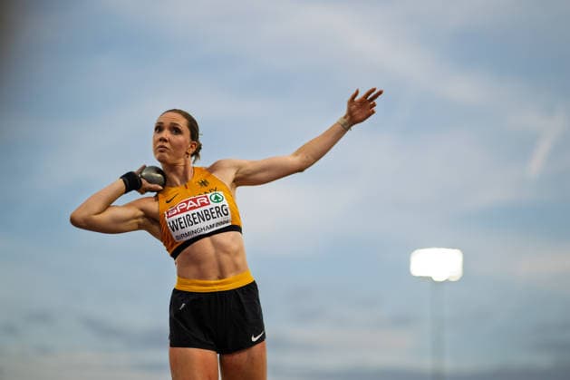 BIRMINGHAM, UNITED KINGDOM - AUGUST 14: Sophie Weißenberg of Germany competes in the Women s Heptathlon Shot Put during the European Athletics Championships at Alexander Stadium on August 14, 2026 in Birmingham, United Kingdom. England United Kingdom Copyright: xBEAUTIFULxSPORTS TobiasxLacknerx