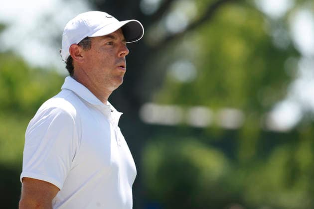 MEMPHIS, TN - AUGUST 14: Rory Mcllroy of Northern Ireland exhales as he walks off the No. 1 green during the second round of the FedEx St. Jude Championship, August 14, 2026, at TPC Southwind in Memphis, Tennessee. (Photo by Matthew Maxey Icon Sportswire) GOLF: AUG 14 PGA, Golf Herren FedEx St. Jude Championship EDITORIAL USE ONLY Icon260814069