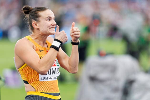 BIRMINGHAM, GREAT BRITAIN - AUGUST 14, 2026: Vanessa GRIMM (GER Germany) reacts in the shot put of the heptathlon during the European Athletics Championships at Alexander Stadium on August 14, 2026 in Birmingham, Great Britain. Great Britain Copyright: xAxelxKohringx