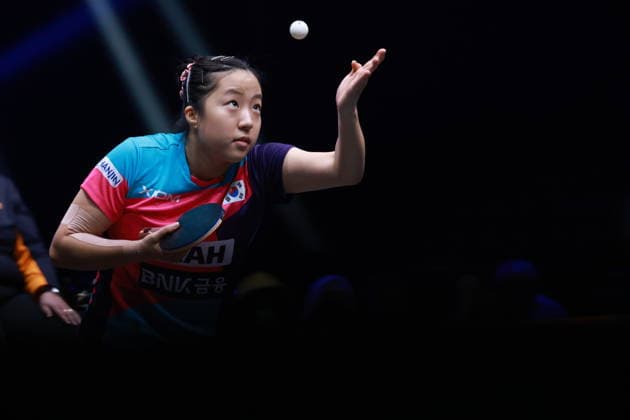 2026 WTT Europe Smash - Sweden - Main Draw - Day 5 Hina Hayata of Japan competes against Shin Yubin of South Korea during the Women s Singles Round of 16 at the 2026 Europe Smash at the Malmo Arena in Malmo, Sweden, on August 14, 2026. Malmo Sweden  Copyright: xRemyxGrosx originalFilename:gros-europesm260814_npmki.jpg