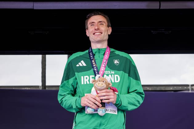 2026 European Athletics Championships, Alexander Stadium, Birmingham, England 14 8 2026 Men™s 800m Final Medal Ceremony Ireland™s Mark English celebrates with his gold medal Mark English celebrates with his gold medal 14 8 2026  Copyright: xx 0U6A4612