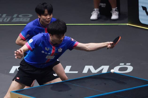 2026 WTT Europe Smash - Sweden - Main Draw - Day 5 Lin Yun-Ju and Chen I-Ching of Taiwan compete against Lin Shidong and Kuai Man of China during the Mixed Doubles semifinal at the 2026 Europe Smash at the Malmo Arena in Malmo, Sweden, on August 14, 2026. Malmo Sweden  Copyright: xRemyxGrosx originalFilename:gros-europesm260814_npLq2.jpg