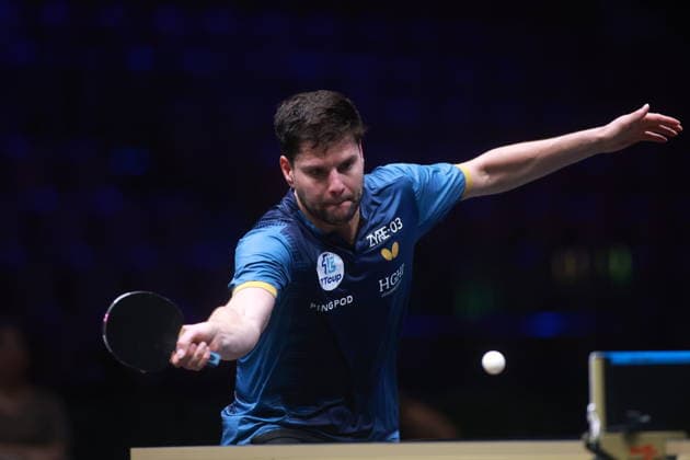2026 WTT Europe Smash - Sweden - Main Draw - Day 5 Dimitrij Ovtcharov of Germany competes against Darko Jorgic of Slovenia during the Men s Singles Round of 16 at the 2026 Europe Smash at the Malmo Arena in Malmo, Sweden, on August 14, 2026. Malmo Sweden  Copyright: xRemyxGrosx originalFilename:gros-europesm260814_npOMl.jpg