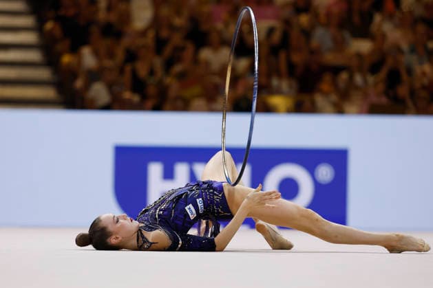 Darja Varfolomeev beim Mehrkampffinale Einzel der Rhythmischen Sportgymnastik-Weltmeisterschaft 2026 in Frankfurt am Main, Deutschland, am 14. August 2026. *** Darja Varfolomeev at the individual all-around final of the 2026 World Rhythmic Gymnastics Championships in Frankfurt am Main, Germany, on August 14, 2026 Copyright: HMBxMedia xHeikoxBecker