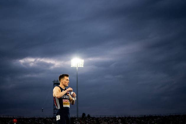 260814 Karsten Warholm of Norway ahead of men s 400 meter hurdles final during day 5 of the 2026 European Athletics Championships on August 14, 2026 in Birmingham. Photo: Maxim Thore BILDBYRAN kod MT MT1070 friidrott athletics friidrett friidrotts-em em friidretts-em 2026 european athletics championships day 5 bbeng *** August 14, 2026: Karsten Warholm of Norway ahead of the men’s 400-meter hurdles final during Day 5 of the 2026 European Athletics Championships on August 14, 2026 in Birmingham. Photo by Maxim Thore. BILDBYRAN code MT MT1070 track and field athletics friidrett friidrotts em em friidretts em 2026 European Athletics Championships Day 5 bbeng  Copyright: MAXIMxTHORE BB260814MT076