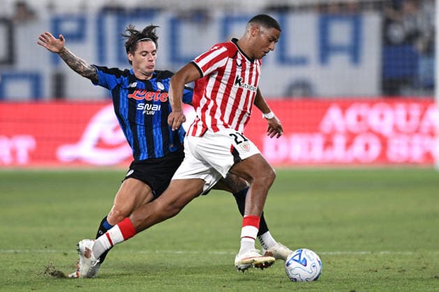 Db Bergamo 14 08 2026 - amichevole Atalanta-Athletic Club foto Daniele Buffa Image nella foto: Maroan Sannadi-Nicola Zalewski 