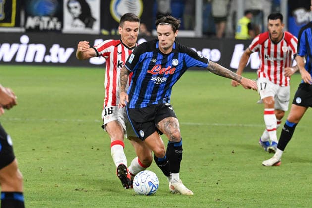 IPA87480686 - Nicola ZALEWSKI (Atalanta BC) was fouled by Inigo RUIZ DE GALARRETA (ATHLETIC CLUB) during the Atalanta BC vs. Athletic Club friendly soccer match in Bergamo, Italy, on August 14, 2026  Copyright: xGianlucaxRicci IPAxSportx xx 87480686