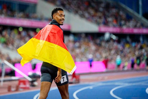 BIRMINGHAM, GREAT BRITAIN - AUGUST 14, 2026 : Second place for Emil AGYEKUM (GER Germany) over 400m hurdles during the European Athletics Championships at Alexander Stadium on August 14, 2026 in Birmingham, Great Britain. Great Britain Copyright: xLeahxKohringx