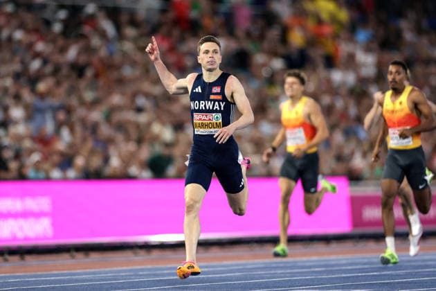 2026 European Athletics Championships, Alexander Stadium, Birmingham, England 14 8 2026 Men™s 400m Hurdles Norway™s Karsten Warholm celebrates winning Karsten Warholm celebrates winning 14 8 2026  Copyright: xx 0S9A4164