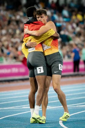 Owe Fischer-Breiholz (Koenigsteiner LV, 400m Huerden Maenner), Emil Agyekum (SCC Berlin, 400m Huerden Maenner), GBR, Leichtathletik, Athletics, European Athletics Championships 2026, Leichtathletik Europameisterschaft 2026, Birmingham 2026, 09.08.2026, GBR, Leichtathletik, Athletics, European Athletics Championships 2026, Leichtathletik Europameisterschaft 2026, Birmingham 2026, 09.08.2026 Birmingham *** Owe Fischer Breiholz Koenigsteiner LV, Men s 400m Hurdles, Emil Agyekum SCC Berlin, Men s 400m Hurdles, GBR, Track and Field, Athletics, 2026 European Athletics Championships, 2026 European Track and Field Championships, Birmingham 2026, August 9, 2026, GBR, Track and Field, Athletics, 2026 European Athletics Championships, 2026 European Track and Field Championships, Birmingham 2026, August 9, 2026, Birmingham Copyright: xStefanxMayerx EP_SMR