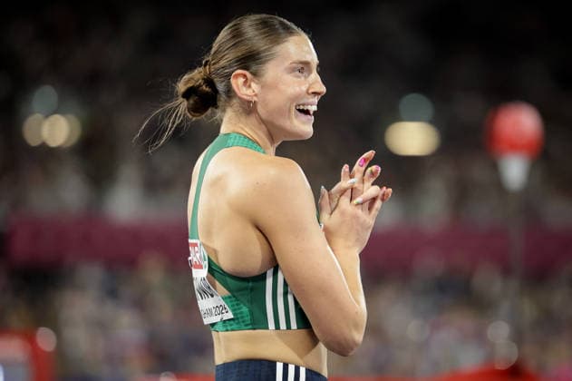 2026 European Athletics Championships, Alexander Stadium, Birmingham, England 14 8 2026 Women™s Heptathlon 200m Ireland™s Kate O™Connor celebrates finishing third Kate O™Connor celebrates finishing third 14 8 2026  Copyright: xx 0U6A4930