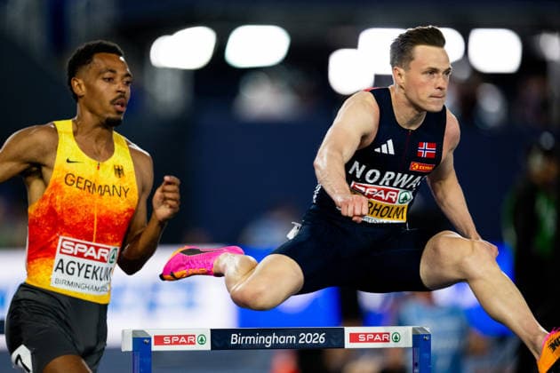 260814 Karsten Warholm of Norway competes in men s 400 meter hurdles final during day 5 of the 2026 European Athletics Championships on August 14, 2026 in Birmingham. Photo: Mathias Bergeld BILDBYRAN kod MB MT1070 friidrott athletics friidrett friidrotts-em em friidretts-em 2026 european athletics championships day 5 bbeng *** August 14, 2026: Karsten Warholm of Norway competes in the men’s 400-meter hurdles final during Day 5 of the 2026 European Athletics Championships on August 14, 2026 in Birmingham. Photo by Mathias Bergeld. BILDBYRAN code MB MT1070. track and field, athletics, friidrett, friidrotts EM, 2026 European Athletics Championships, Day 5, BBENG  Copyright: MATHIASxBERGELD BB260814MB126