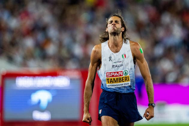 260814 Gianmarco Tamberi of Italy competes in men s high jump final during day 5 of the 2026 European Athletics Championships on August 14, 2026 in Birmingham. Photo: Mathias Bergeld BILDBYRAN kod MB MT1070 friidrott athletics friidrett friidrotts-em em friidretts-em 2026 european athletics championships day 5 bbeng *** August 14, 2026: Gianmarco Tamberi of Italy competes in the men’s high jump final during Day 5 of the 2026 European Athletics Championships on August 14, 2026 in Birmingham. Photo by Mathias Bergeld. BILDBYRAN code MB MT1070. track and field, athletics, friidrett, friidrotts EM, 2026 European Athletics Championships, Day 5, BBENG  Copyright: MATHIASxBERGELD BB260814MB128