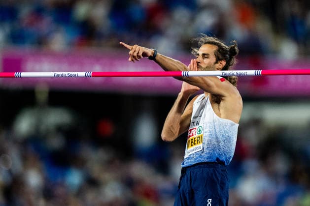 260814 Gianmarco Tamberi of Italy competes in men s high jump final during day 5 of the 2026 European Athletics Championships on August 14, 2026 in Birmingham. Photo: Mathias Bergeld BILDBYRAN kod MB MT1070 friidrott athletics friidrett friidrotts-em em friidretts-em 2026 european athletics championships day 5 bbeng jubel *** August 14, 2026: Gianmarco Tamberi of Italy competes in the men’s high jump final during Day 5 of the 2026 European Athletics Championships on August 14, 2026 in Birmingham. Photo by Mathias Bergeld. BILDBYRAN code MB MT1070. track and field, athletics, friidrett, friidrotts EM, 2026 European Athletics Championships, Day 5, BBENG, cheering  Copyright: MATHIASxBERGELD BB260814MB130