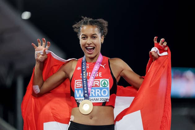 2026 European Athletics Championships, Alexander Stadium, Birmingham, England 14 8 2026 Women™s 800m Final Switzerland™s Audrey Werro celebrates winning gold Audrey Werro celebrates winning gold 14 8 2026  Copyright: xx 0U6A5227