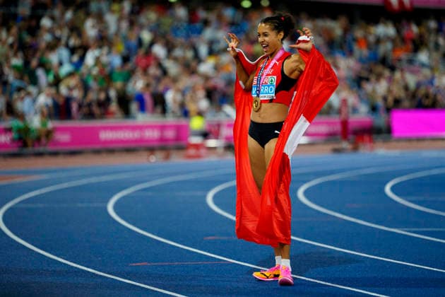 BIRMINGHAM, GREAT BRITAIN - AUGUST 14, 2026 : European champion over 800m for Audrey WERRO (SUI Switzerland) during the European Athletics Championships at Alexander Stadium on August 14, 2026 in Birmingham, Great Britain. Great Britain Copyright: xLeahxKohringx