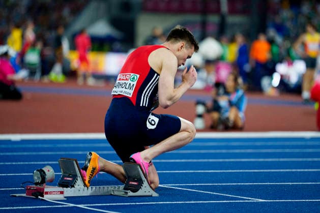 BIRMINGHAM, GREAT BRITAIN - AUGUST 14, 2026 : Karsten WARHOLM (NOR Norway) competing in the 400m hurdles final during the European Athletics Championships at Alexander Stadium on August 14, 2026 in Birmingham, Great Britain. Great Britain Copyright: xLeahxKohringx
