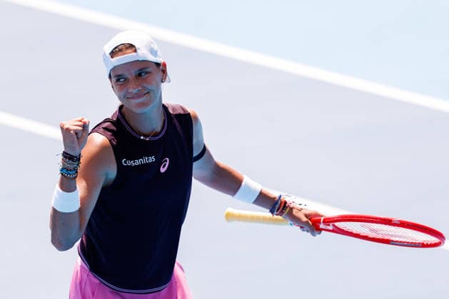 August 14, 2026, Mason, Ohio, U.S: Emiliana Arango (COL) reacts after winning her match during FridayÃ¢â‚¬â ¢s first round of the Cincinnati Open at the Lindner Family Tennis Center , Mason, Oh. Mason U.S - ZUMAs304 20260814_zaf_s304_015 Copyright: xScottxStuartx