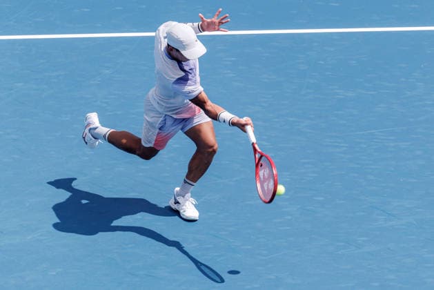 August 14, 2026, Mason, Ohio, U.S: Sebastian Baez (ARG) hits a forehand shot during FridayÃ¢â‚¬â ¢s first round of the Cincinnati Open at the Lindner Family Tennis Center , Mason, Oh. Mason U.S - ZUMAs304 20260814_zaf_s304_048 Copyright: xScottxStuartx
