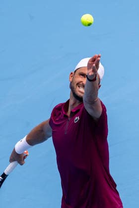 August 14, 2026, Mason, Ohio, U.S: Grigor Dimitrov (BUL) serves during FridayÃ¢â‚¬â ¢s first round of the Cincinnati Open at the Lindner Family Tennis Center , Mason, Oh. Mason U.S - ZUMAs304 20260814_zaf_s304_075 Copyright: xScottxStuartx
