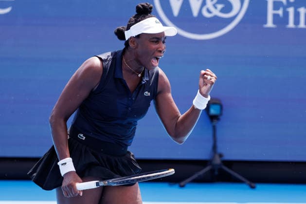 August 14, 2026, Mason, Ohio, U.S: VENUS WILLIAMS (USA) reacts after winning a game during Friday s first round of the Cincinnati Open at the Lindner Family Tennis Center in Mason. Williams was defeated by Emiliana Arangoarango 6-2, 6-2 who advanced to the second round of the Cincinnati Open. Mason USA - ZUMAs304 20260814_zaf_s304_035 Copyright: xScottxStuartx
