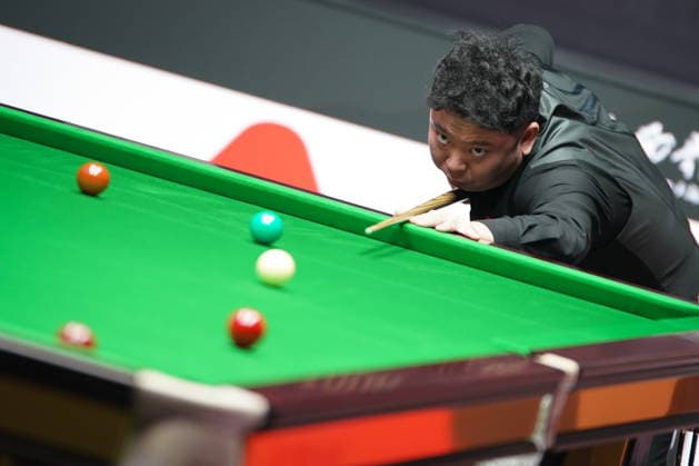 TAIYUAN, CHINA - AUGUST 14: Zhang Anda of China plays a shot in the Quarterfinal match against Stuart Bingham of England on day 7 of the 2026 World Snooker Tour China Open at Taiyuan Binhe Sports Center on August 14, 2026 in Taiyuan, Shanxi Province of China.  Copyright: xTaixChengzhex 111660012660